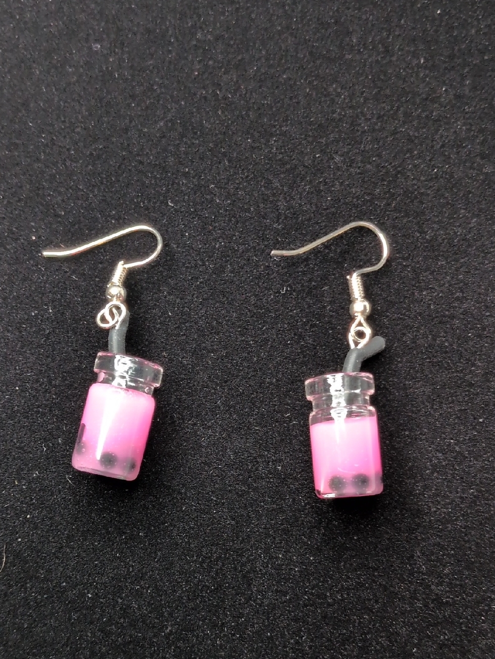 Cute Pink Bubble Tea Dangle Earrings - Women Jewelry